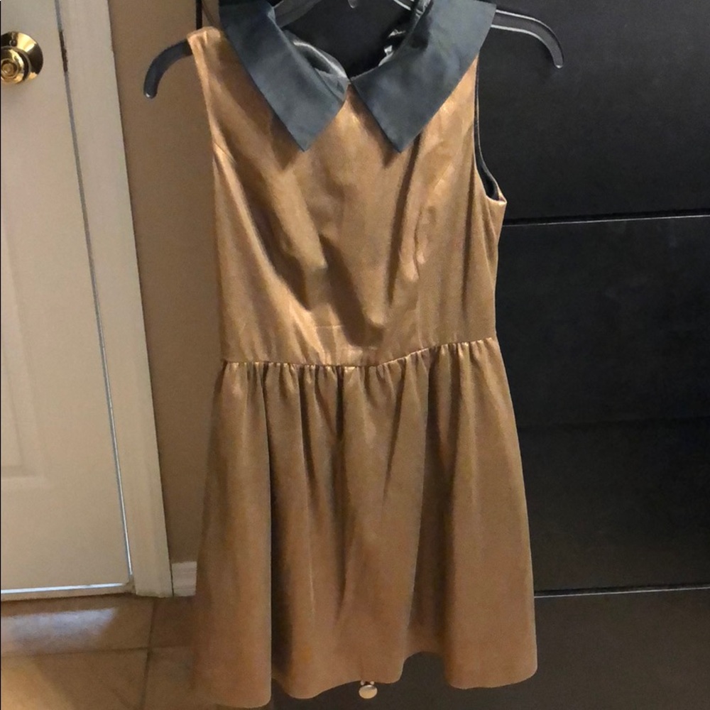 Gold dress with black collar